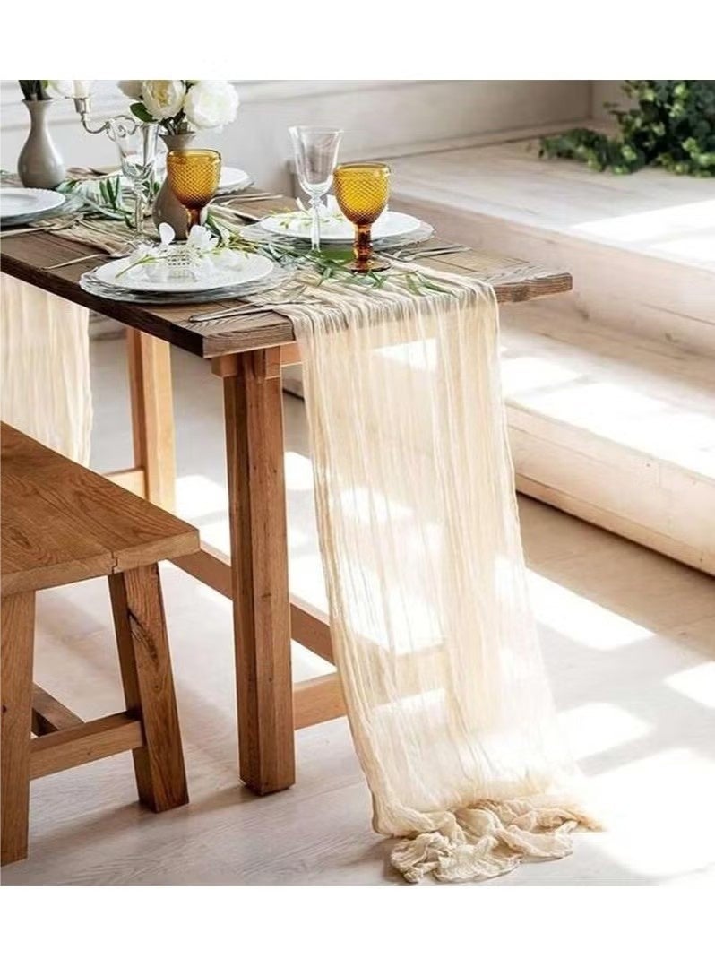 A Bohemian style wrinkled long table mat fabric, used for wedding receptions, wedding showers, holiday party decorations - Image 3