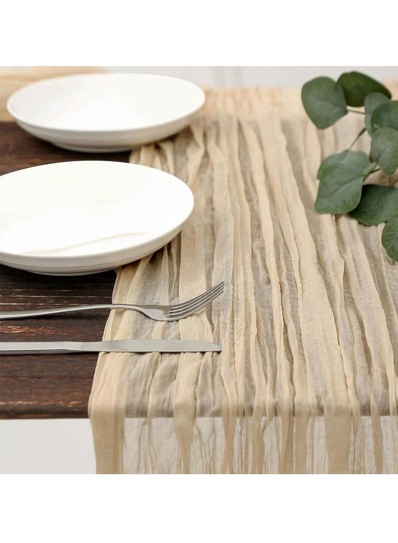 A Bohemian style wrinkled long table mat fabric, used for wedding receptions, wedding showers, holiday party decorations - Image 2