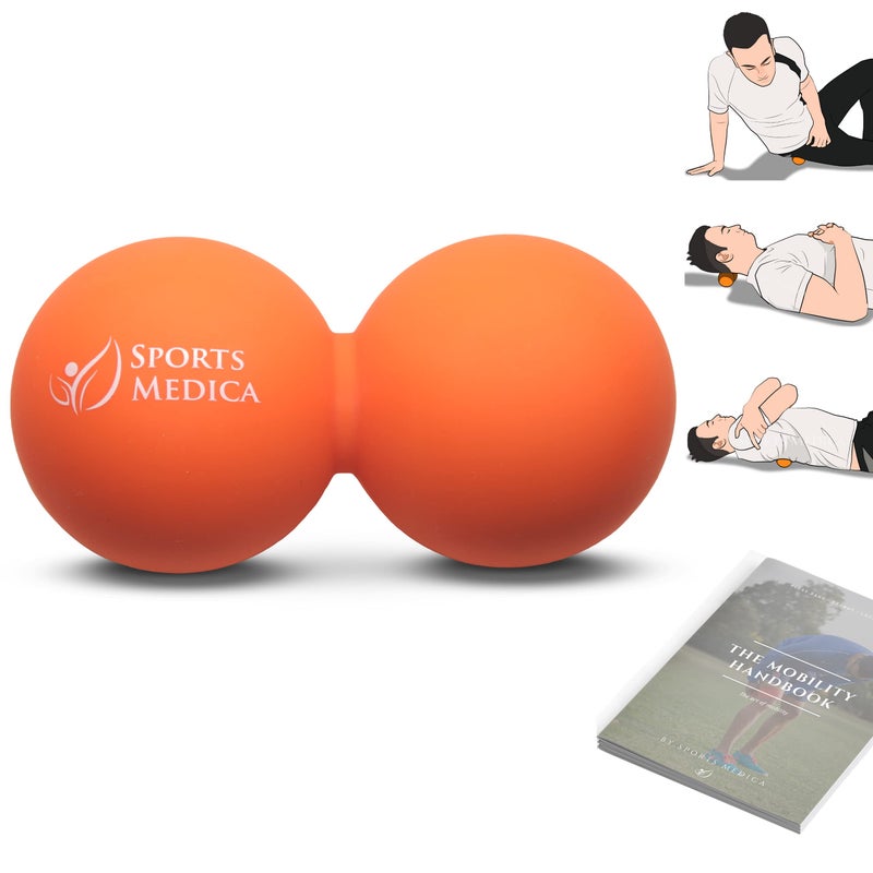 Sports Medica Peanut Massage Ball Double Lacrosse Ball Massage Ball Therapy Trigger Point Deep Tissue Exercise Back Muscle Foam Roller for Myofascial Release Suboccipital Spine Device Pressure Point Ball