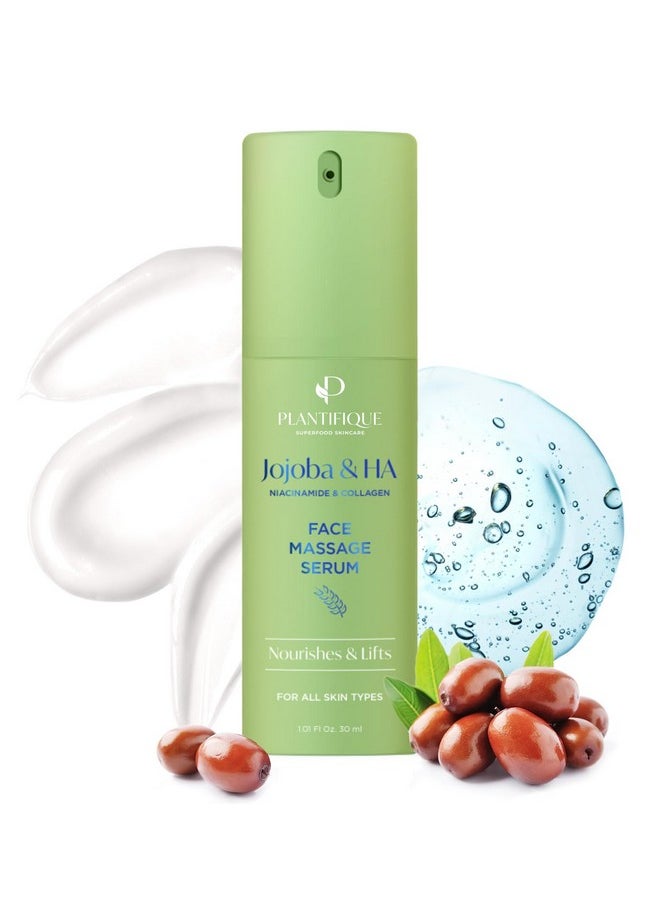 Plantifique - Jojoba Oil & Hyaluronic Acid Face Serum For Gua Sha Massage With Vitamin C E Niacinamide For Glowing Skin Korean Skin Care Hydrating Antiaging Facial Serum For Women & Men - Image 1