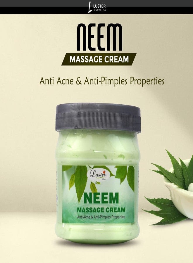 Luster Neem Facial Massage Cream | Anti-Acne & Anti-Pimple | Made with Organic Ingredients | For Glowing & Soft Textured Skin | Face & Body Massage Cream for Men & Women | No Paraben - 500ml. - Image 2