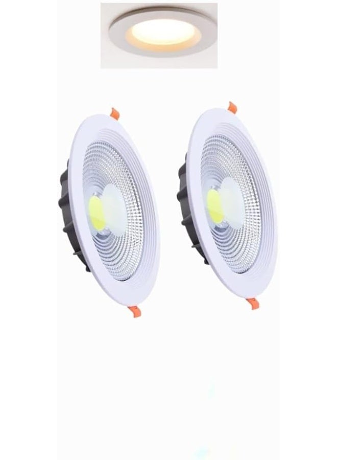 Lynacz Original ED COB Downlight,30W Recessed Ceiling Light Fixture, 220x50mm Body, 200mm Cut Size, Warm White, Energy Efficient High Brightness for Home and Commercial Use (Warm White (pack 6)) - Image 2