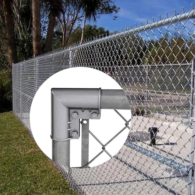 Quantfire Aluminum Chain Link Fence Gate Corner, Gate Elbow for 1-3/8" x 1-3/8" Outdoor Diameter Pipe, Pressed Gate Corner Include Bolts, 8 Packs - Image 5