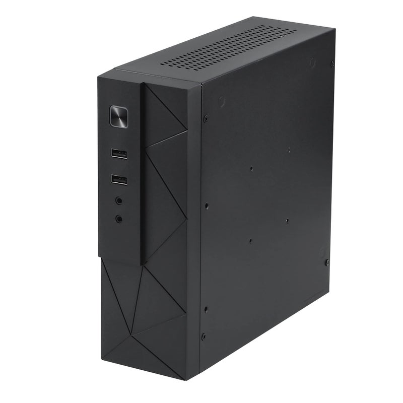Goodisory هيكل كمبيوتر مصغر بدون مروحة Goodisory MX01 SECC Mini ITX مع حجرة قرص صلب 3.5 بوصة وقاعدة عمودية (أسود) - Image 1