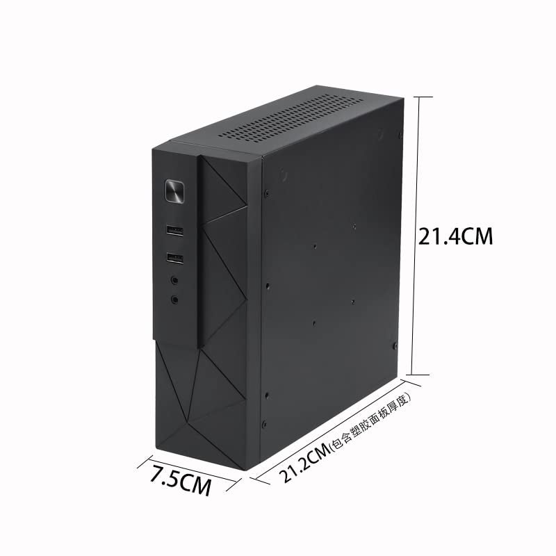 Goodisory هيكل كمبيوتر مصغر بدون مروحة Goodisory MX01 SECC Mini ITX مع حجرة قرص صلب 3.5 بوصة وقاعدة عمودية (أسود) - Image 2