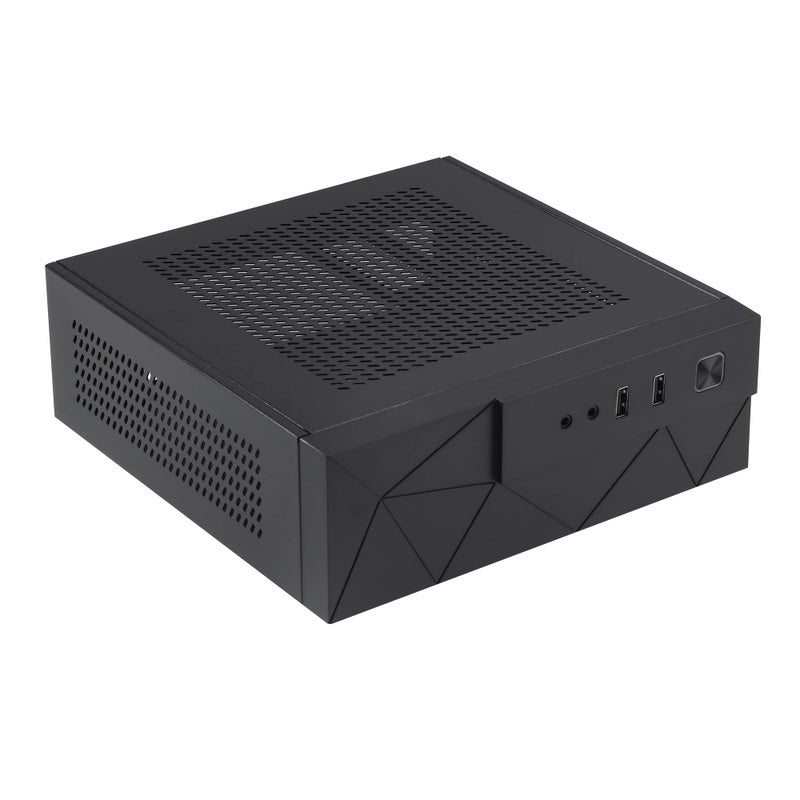 Goodisory هيكل كمبيوتر مصغر بدون مروحة Goodisory MX01 SECC Mini ITX مع حجرة قرص صلب 3.5 بوصة وقاعدة عمودية (أسود) - Image 3