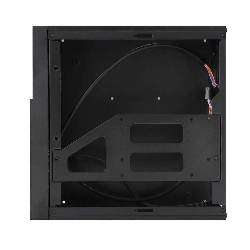 Goodisory هيكل كمبيوتر مصغر بدون مروحة Goodisory MX01 SECC Mini ITX مع حجرة قرص صلب 3.5 بوصة وقاعدة عمودية (أسود) - Image 5