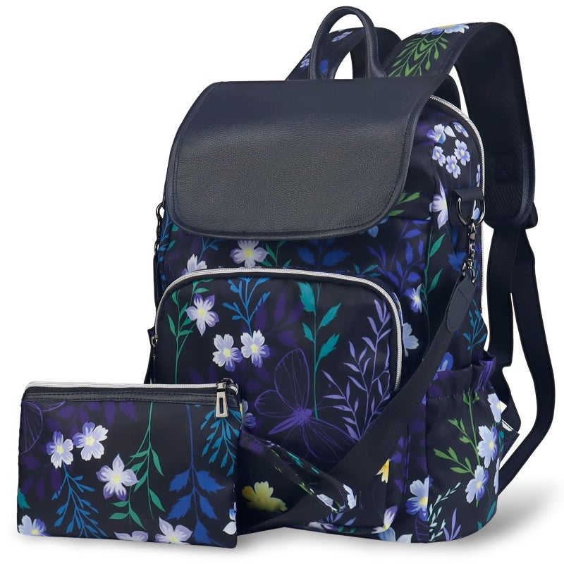 Fmeida Backpack for Women Purse Anti Theft Backpack Work College Bookbag Flower Convertible Back Pack - Image 1