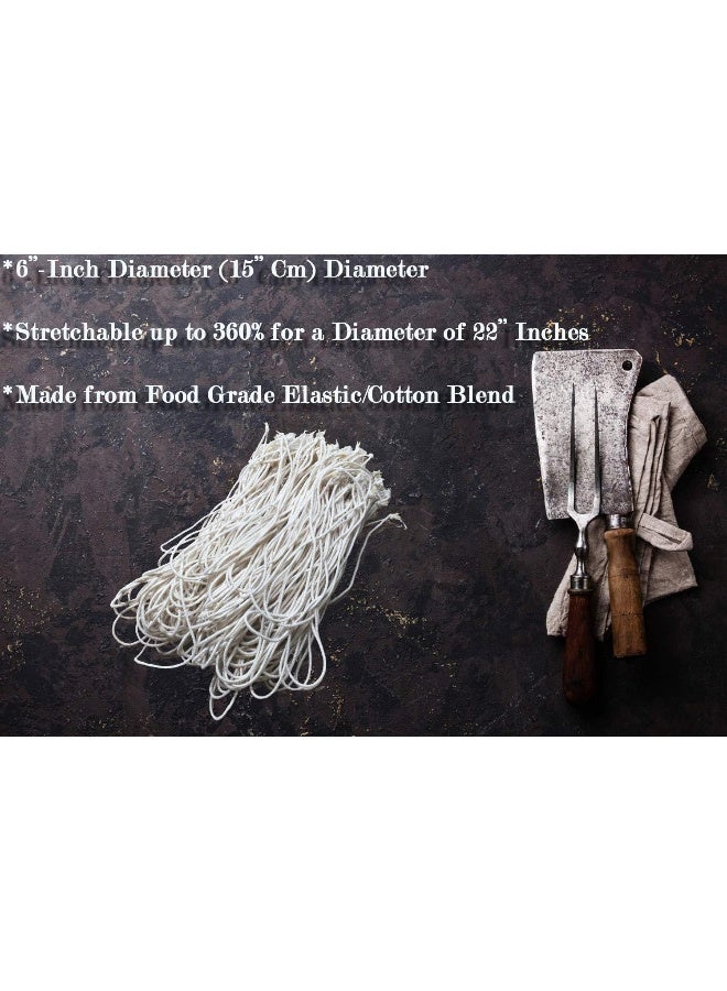 Butchers Code Rotisserie Elastic and Cotton Blend - Stretchy Twine - Food Grade - Heat Safe - Cooking Ties - Poultry Loops - 50 Pack  - Image 1