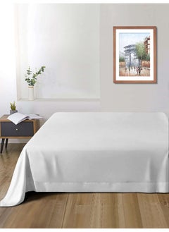 Rest Flat Bedsheet 200X220Cm Plush White Breathable Machine Washbale Bedsheet Extra Soft Easy Fit Highly Breathable Bedding & Linen Cover  - Image 1