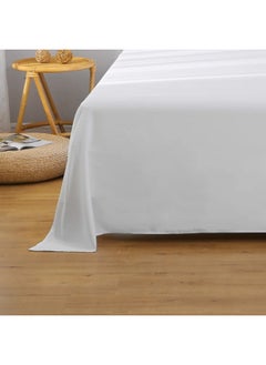 Rest Flat Bedsheet 200X220Cm Plush White Breathable Machine Washbale Bedsheet Extra Soft Easy Fit Highly Breathable Bedding & Linen Cover  - Image 3