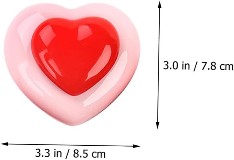 Cabilock 4pcs Heart-shaped Ceramic Powder Jars Sealing Storage Canisters for Wedding Decor Refillable Tea and Salve Containers in Red and Pink - Image 2