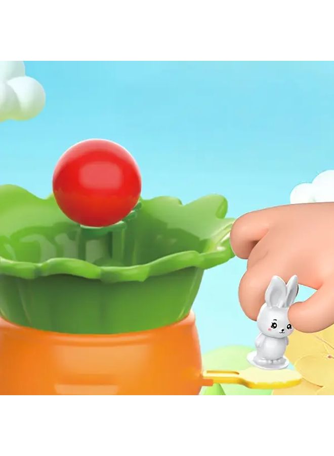 Carrot Balance Tower Toy Plastic Rabbit Vegetable Stackable Game Fun Interactive Family Desktop STEM Educational Activity For Kids Green Base - Image 5