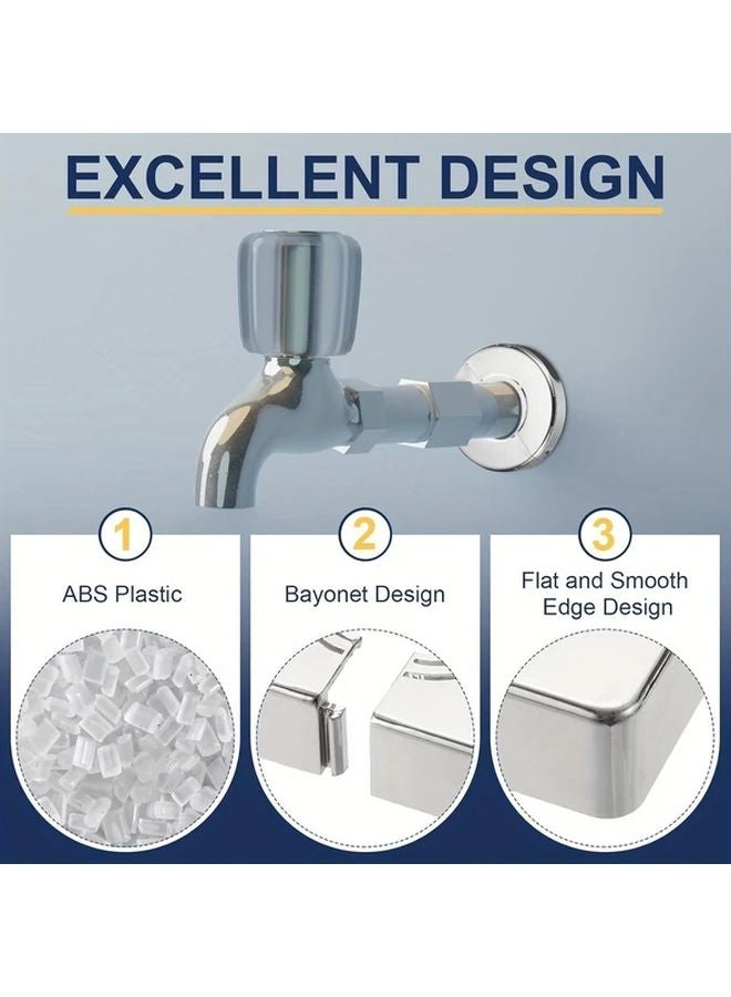 2pcs Silvery ABS Wall Split Pipe Flanges 0 79 Inch Thick Square Cuttable Escutcheon Plate - Image 5