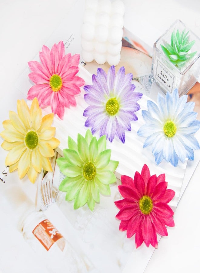 TACOLO Silk Daisy Flower Heads, White Daisy Artificial Flower Head Bulk, 12 Pcs 3.5 Inch Fake Flowers Heads Gerbera Flowers Head for Craft, Easter Wedding, DIY Wreath, Party Decorations - Image 3