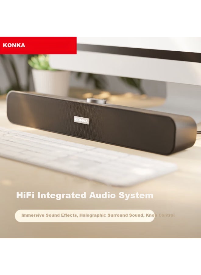 KONKA Kl6l Computer Speaker Bluetooth Speaker Home Desktop Subwoofer Multimedia Notebook Speaker Wired Speaker Portable Gaming Esports Office Long Soundbar - Image 1