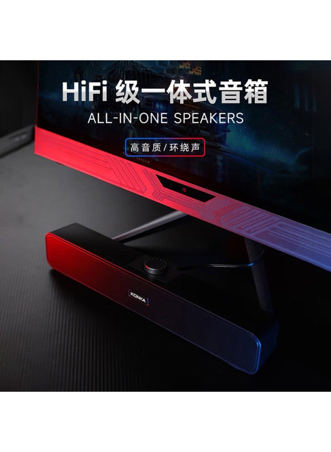 KONKA Kl6l Computer Speaker Bluetooth Speaker Home Desktop Subwoofer Multimedia Notebook Speaker Wired Speaker Portable Gaming Esports Office Long Soundbar - Image 3