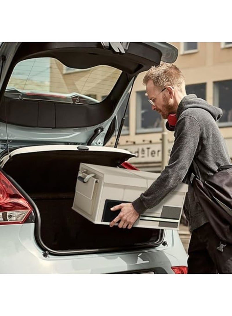 SYOSI Foldable Car Trunk Storage Box – 60L Large Capacity, Wear-Resistant Oxford Cloth, Space-Saving Organizer for Travel, Camping, Picnic, and Commute | Sturdy & Multi-functional (Beige) - Image 2