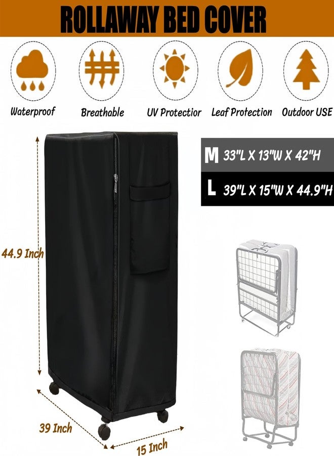BLIRITEL Rollaway Bed Cover,Waterproof & Dustproof Folding Bed Storage Protector with Zipper & Drawstring, Universal Fit for 39" Beds,Portable for Home Hotel Camping (39" Lx15 Wx45 H) - Image 3