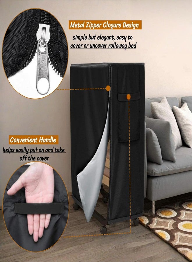 BLIRITEL Rollaway Bed Cover,Waterproof & Dustproof Folding Bed Storage Protector with Zipper & Drawstring, Universal Fit for 39" Beds,Portable for Home Hotel Camping (39" Lx15 Wx45 H) - Image 4