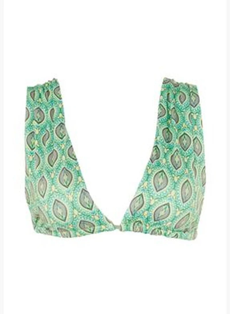 trendyol Ethnic Pattern Triangle Tie Triangle Bikini Top TBESS23BU00170