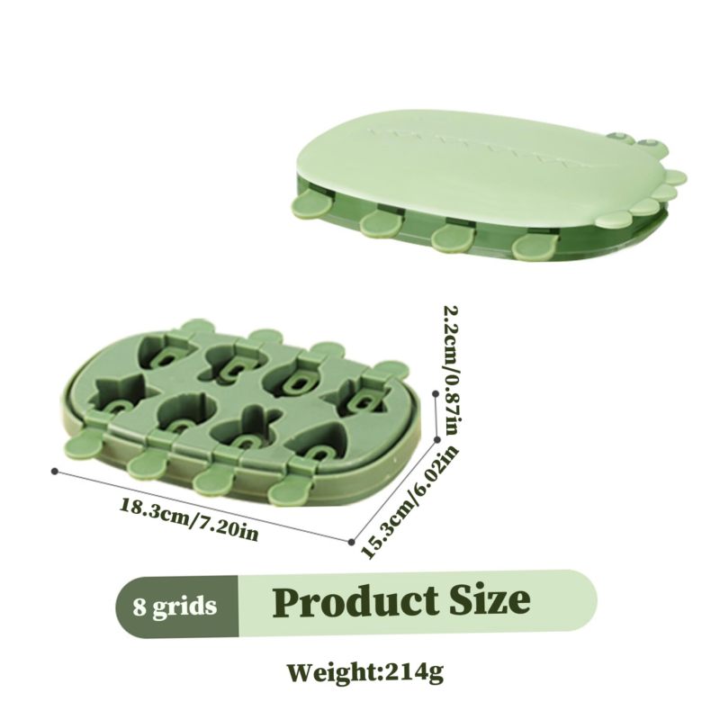 Silicone Popsicle Mold Set 8-Cavity Flower Animal Shapes Green - BPA-Free Easy Release Reusable Frozen Treat Maker for Kids Family - Image 3