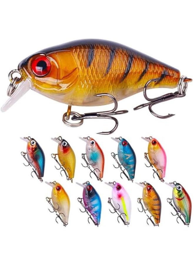 HOOKOR 10 PCS Lipless Crankbait Sinking Fishing Lures with Tackle Box for Freshwater Saltwater Bass Trout Walleye Redfish  - Image 1