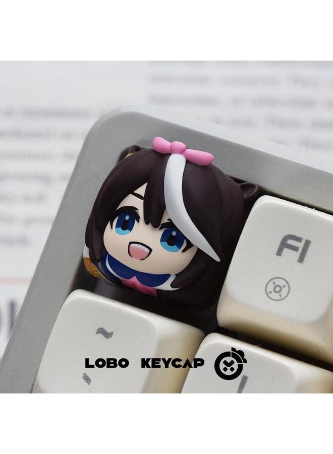 Jockey Girl~ East China Sea Emperor Waiting For Poetry Drama Personalized Resin Art Keycap Mechanical Keyboard Keycap Gift