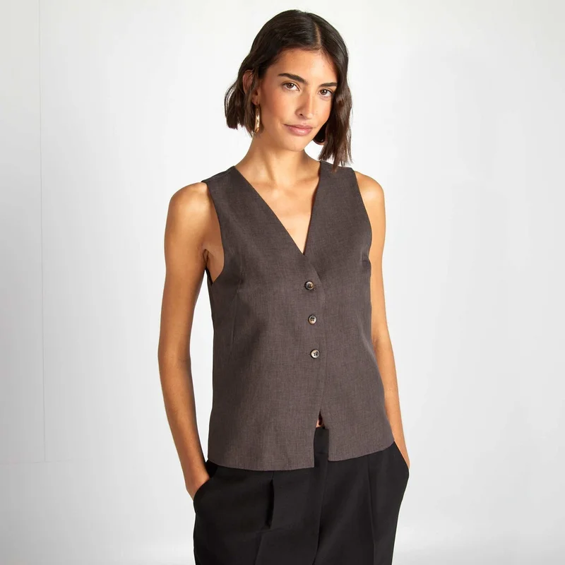 Kiabi Suit Waistcoat Grey