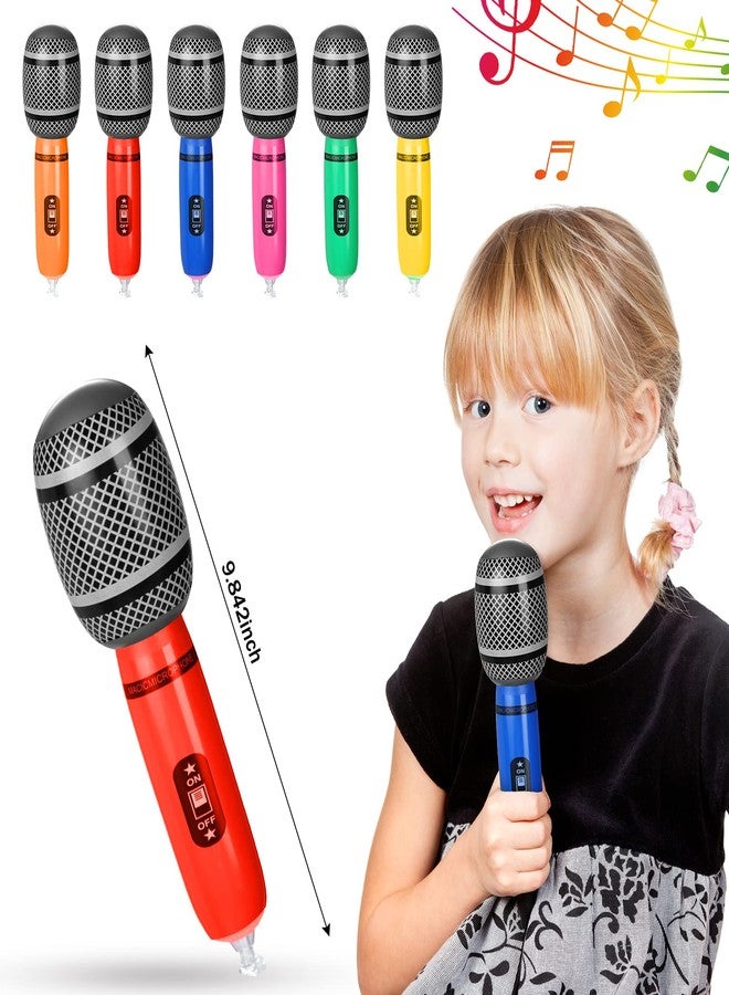 Chitidr 37 Pcs Inflatable Rock Star Instrument Set, 12 Blow up Guitar 36 Inch 12 Inflatable Microphone 12 Bass with a Pump for 80s Themed Party Carnival Birthday Party Decorations - Image 4