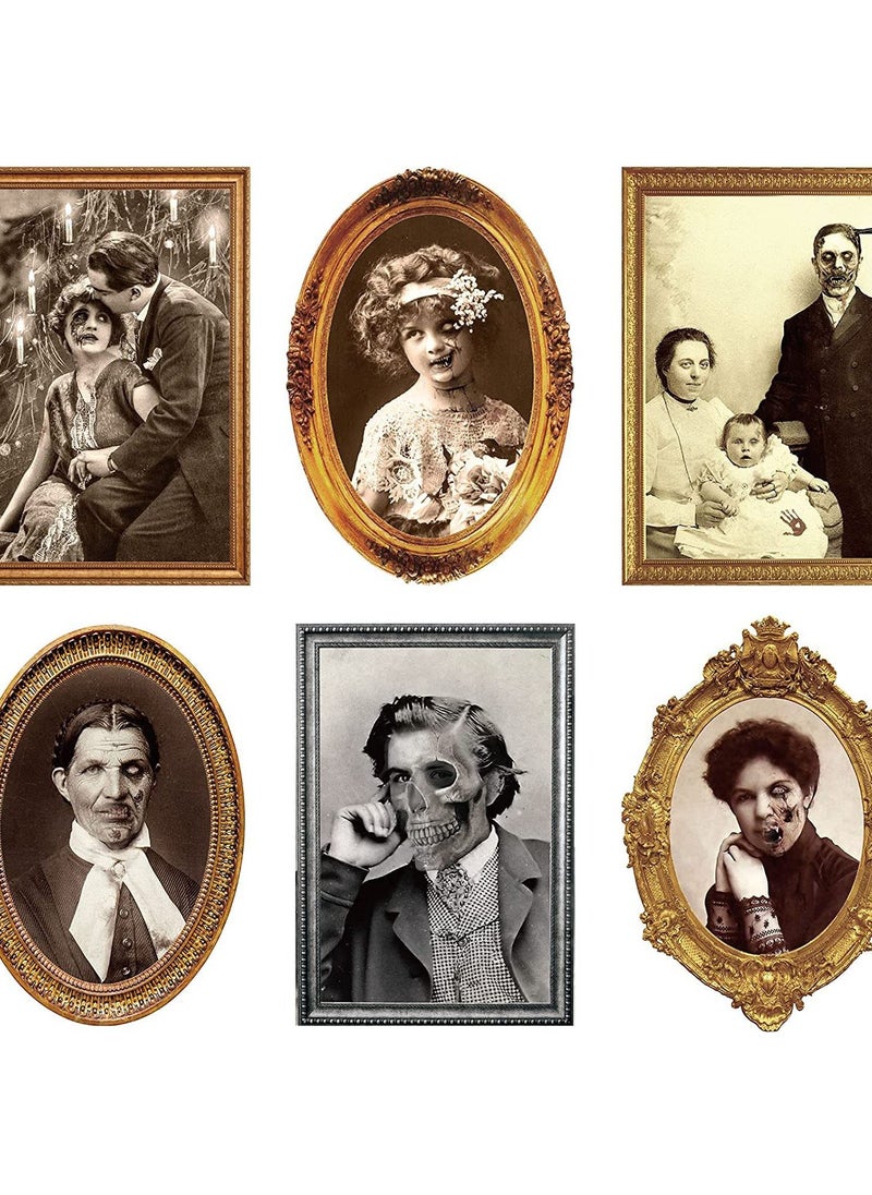 Generic Halloween 3D Changing Face Ghost Portrait Frame Gold 6 sheets/set 