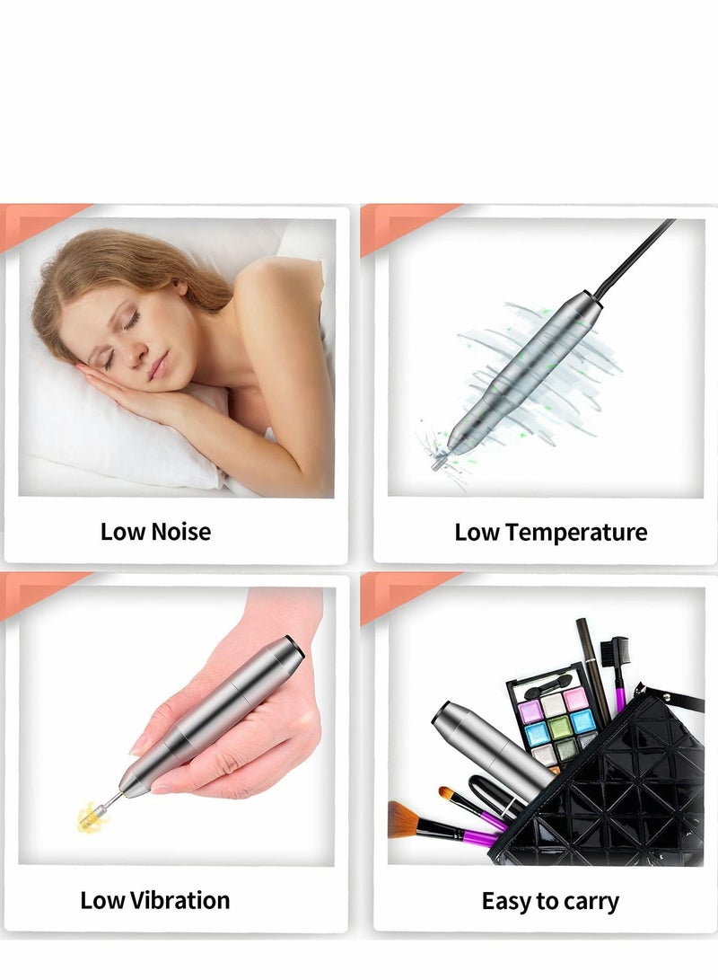 سيوسي مجموعة حفر الأظافر ، مجموعة تدريبات الملفات المحمولة الكهربائية مع 6 رؤوس وأشرطة الصنفرة ، أدوات آلي مانيكير المهنية للأظافر الأكريليك ، شكل تلميع ، USB قابل للشحن （عادي） - Image 3