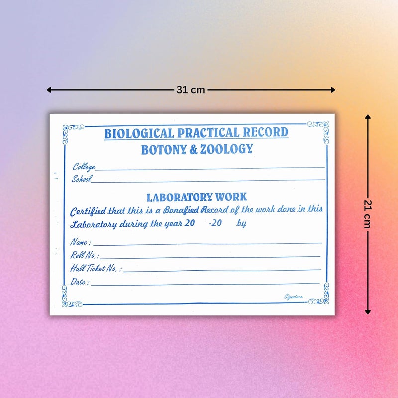 DUSHALA Practical Record Papers, Botony and Zoology (Lab Record Sheets kit 3) - Image 3