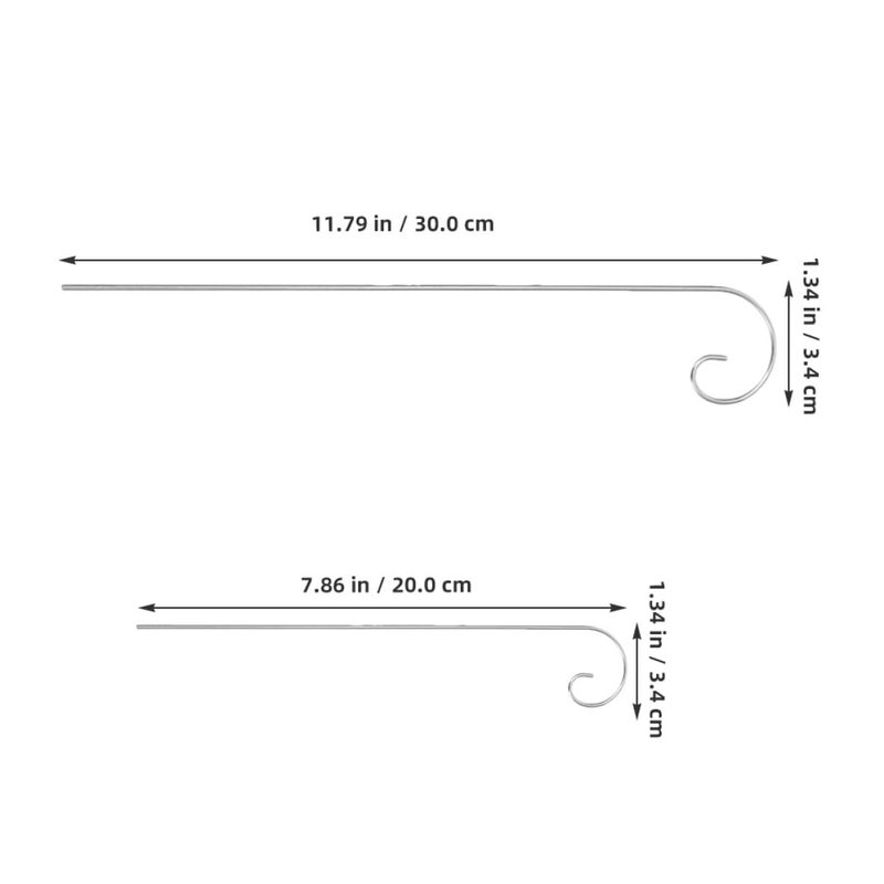 Heavy Duty Iron Shepherd Hooks Set 20pcs 200mm 300mm for Garden Bird Feeders Lanterns - Image 3