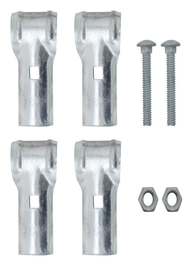 VIVIDA End Rail Clamps 1-5/8" x 1-5/8", Chain Link Fence Fittings, Panel T Clamps for 1-5/8" OD Pipe, Galvanized Pipe T Connectors, Chain Link Fence Parts, 2 PCS - Image 1