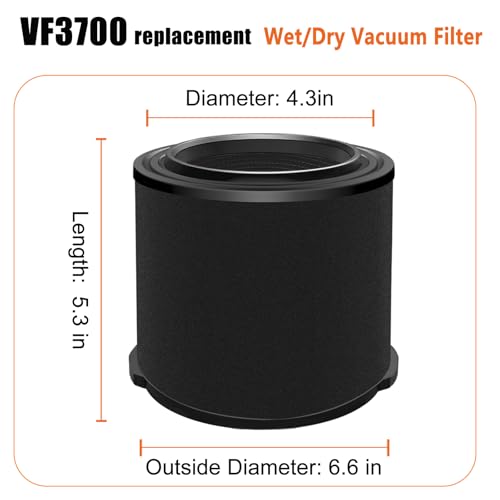 LVJUSEN VF3700 / WS14045F Filter Replacement for Ridged/Workshop Shop Vacuum Wet Application Foam Filters 3/4/4.5 Gallon Rigid Wet Dry Portable Vacuums, Wet Pick Up Filter-2 Pack - Image 2