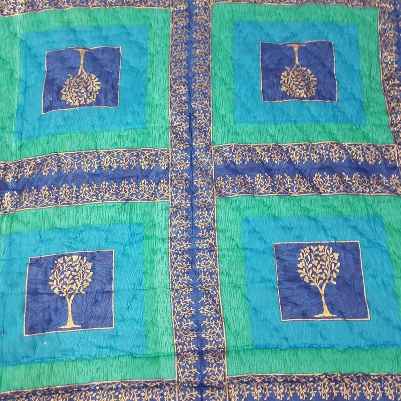 Lilfly Rajasthani Traditional Light Weight Pure Cotton Single Bed Soft Jaipuri AC Quilt/Razai dabu Print Quilts Blankets for Home (Size 55X85 inch)- Multicolor TDS-74 - Image 4