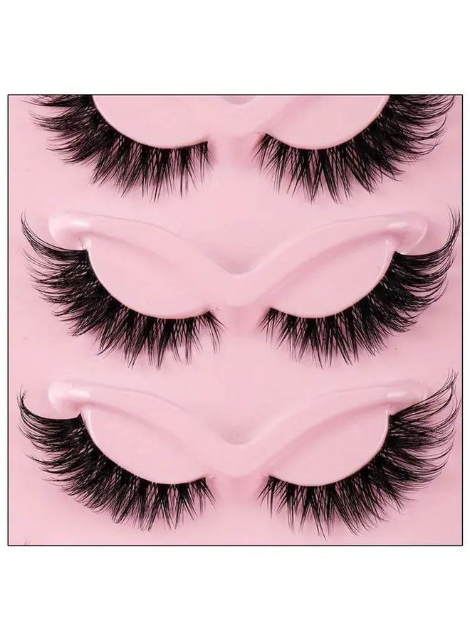 5 أزواج من رموش عين القطط الطبيعية الطويلة مانغا ذات الأطراف المجنحة لمكياج العيون - Image 4