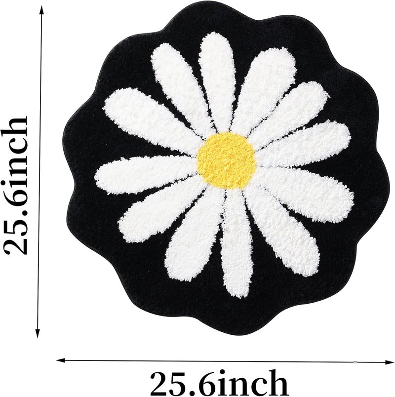 AAZEEM Mat Rugs Non-Slip Abstract Bath Rugs Cute Mat Washable for Tube|Rectangular Door Mat for Home |Drawingroom |Easy Clean Indoor and Outdoor Floor Mat |Dark Black | - Image 2