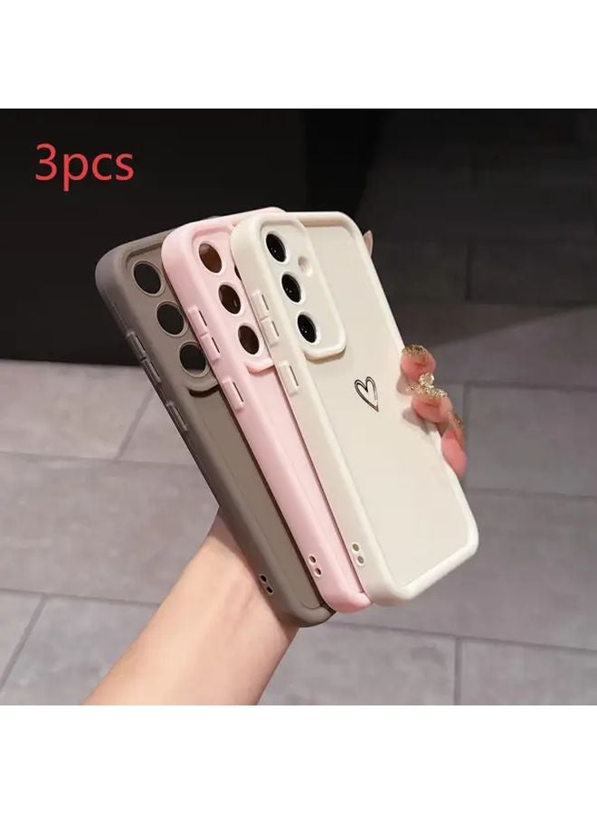 مجموعة أغلفة الهاتف بتصميم 3 قلوب متعددة الألوان لـ Redmi K80 وموديلات شاومي - Image 5