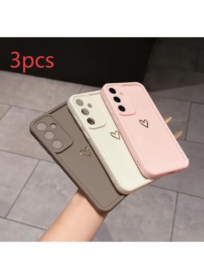 مجموعة أغلفة الهاتف بتصميم 3 قلوب متعددة الألوان لـ Redmi K80 وموديلات شاومي - Image 4