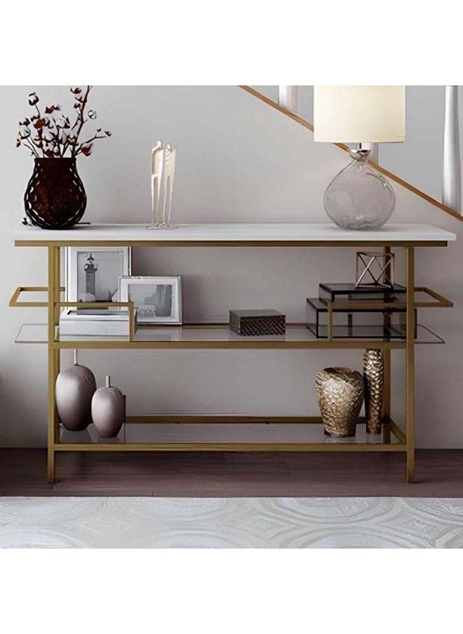 Contemporary Iron, Wood, and Glass Console Table By Alhome 120x40x90 cm - pzsku/Z3E51C895E8E1EF9EB20BZ/45/_/1718283458/01514a93-c7dc-4db2-8ef4-eeb199d2e64d