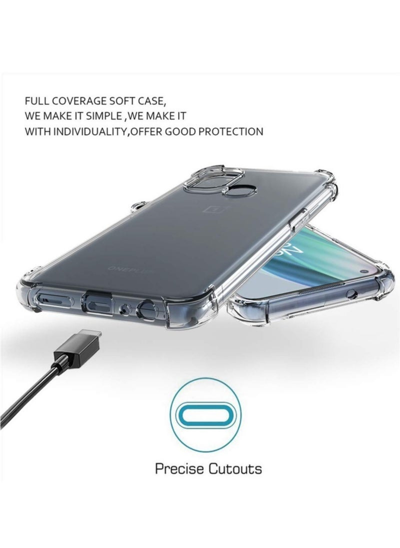 Generic - Oneplus Nord N10 5G Case Transparent Reinforced Corners TPU Shock-Absorption Flexible Cell Phone Back Cover for Oneplus N10 5G - Clear - Image 1
