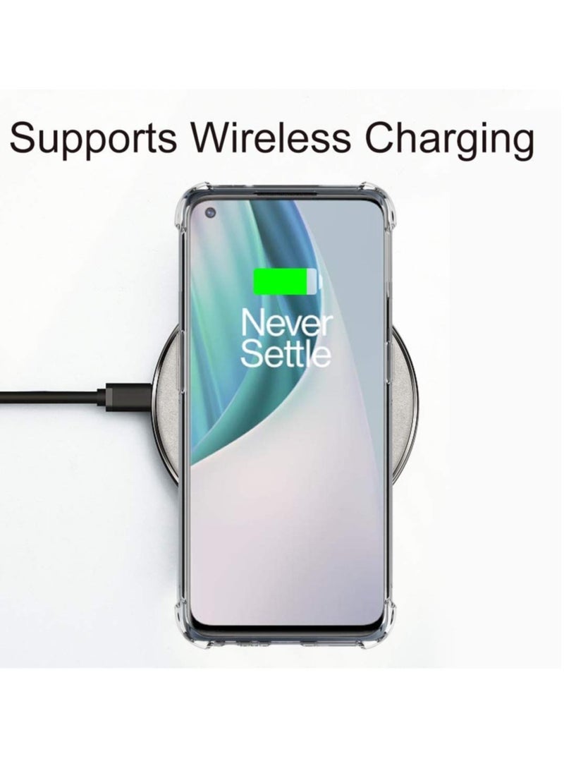 Generic - Oneplus Nord N10 5G Case Transparent Reinforced Corners TPU Shock-Absorption Flexible Cell Phone Back Cover for Oneplus N10 5G - Clear - Image 1