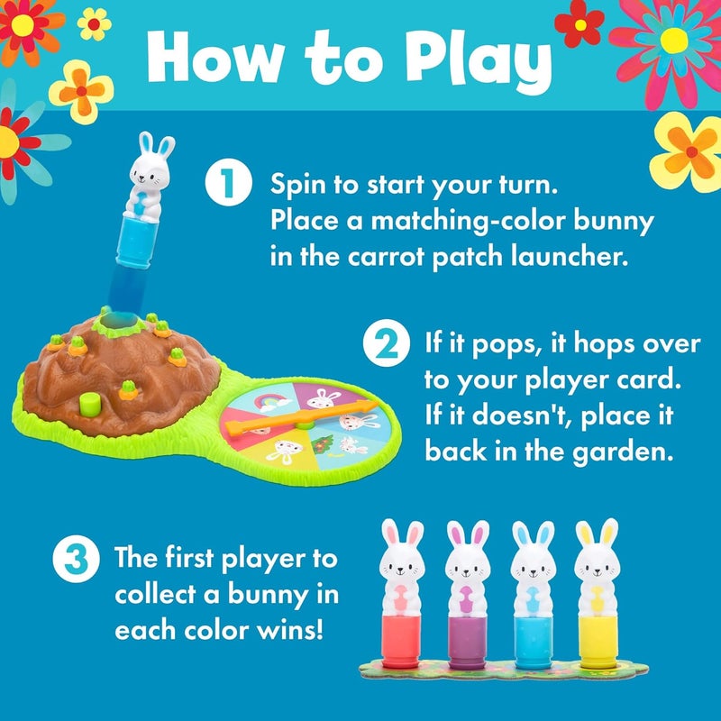 إديوكيشنال إنسايتس Educational Insights Pop Pop Bunny Hop - لعبة الذاكرة ومطابقة الألوان لـ 2-4 لاعبين، لعبة تعليمية لمرحلة ما قبل المدرسة، هدية للأعمار 3+ - Image 4