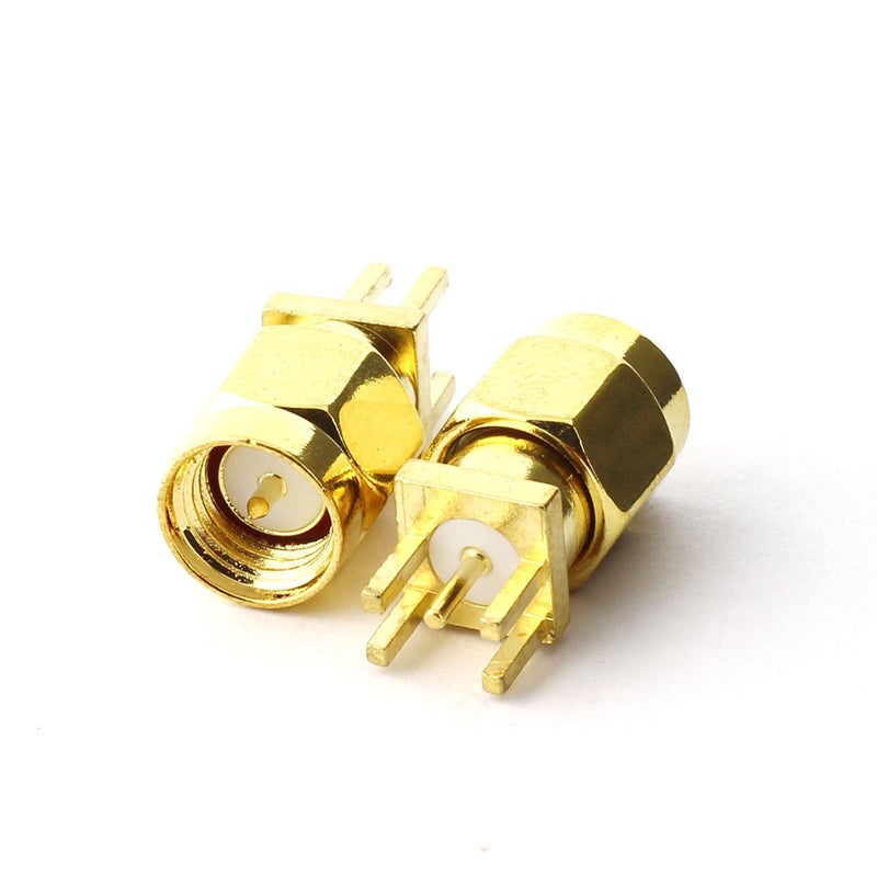 Maxmoral 5PCS SMA Male PCB Panel Edge Mount Plug with 4 Pins Stand Straight Connector RF Coax Coaxial Adapter - Image 5
