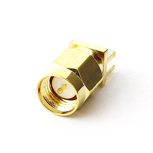 Maxmoral 5PCS SMA Male PCB Panel Edge Mount Plug with 4 Pins Stand Straight Connector RF Coax Coaxial Adapter - Image 2