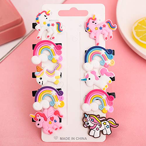 HOMEMATES 10 pcs Rainbow Unicorn Hair Clips Set Baby Hairpin For Kids Girls Toddler Barrettes Hair Accessories Baby Girl Clip - Image 3