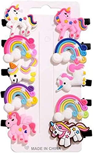 HOMEMATES 10 pcs Rainbow Unicorn Hair Clips Set Baby Hairpin For Kids Girls Toddler Barrettes Hair Accessories Baby Girl Clip - Image 4