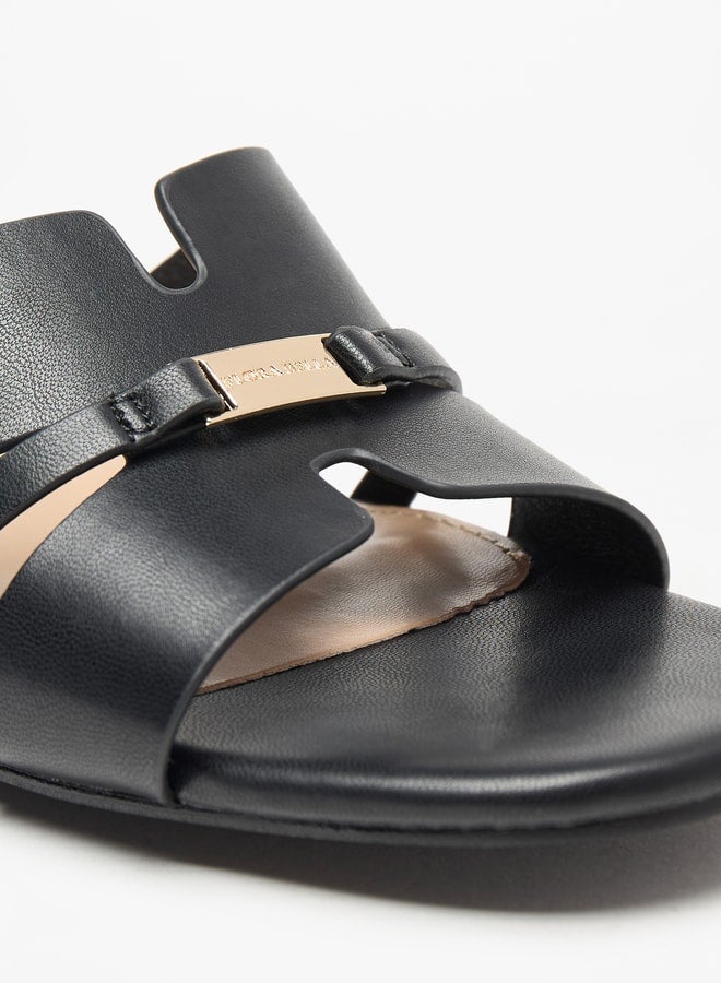 Flora Bella By Shoexpress Solid Slip-On Sandals with Block Heels  - Image 5